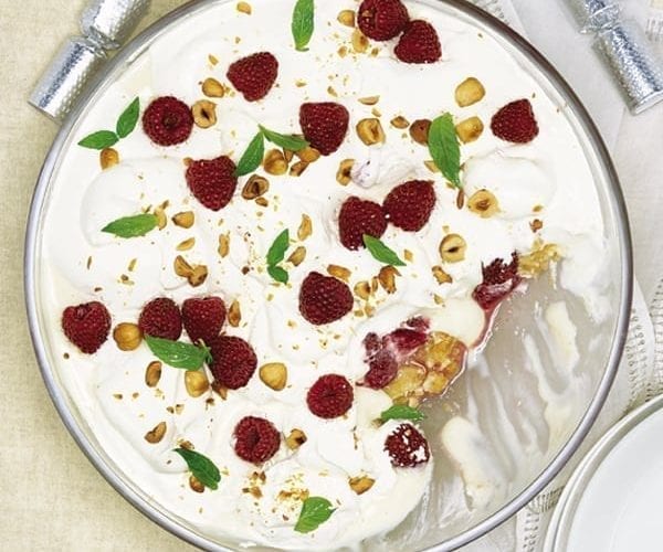 Raspberry sherry trifle