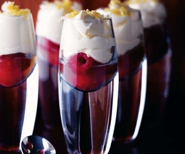 Limoncello syllabub served in glasses