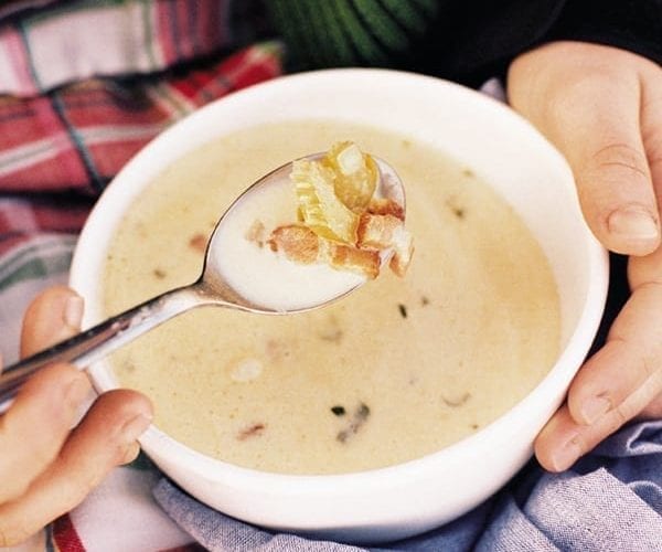 Bacon, potato and sweetcorn soup