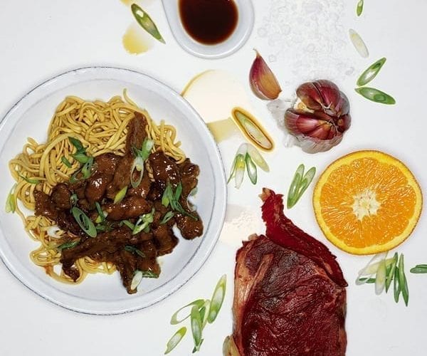 Chinese orange beef stir-fry