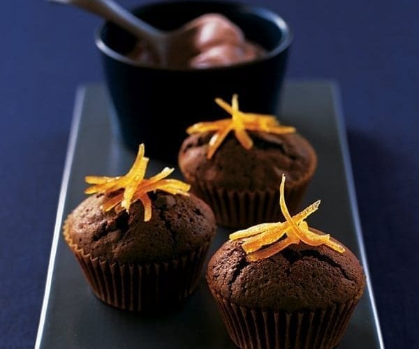 Chocolate orange cupcakes with cheesecake cream