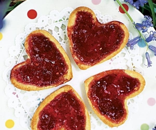 Jam tarts shaped like hearts