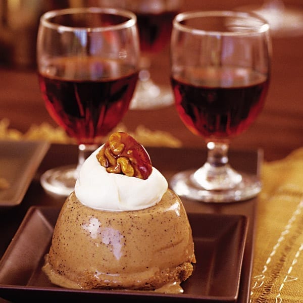 Coffee trifles with caramel walnuts