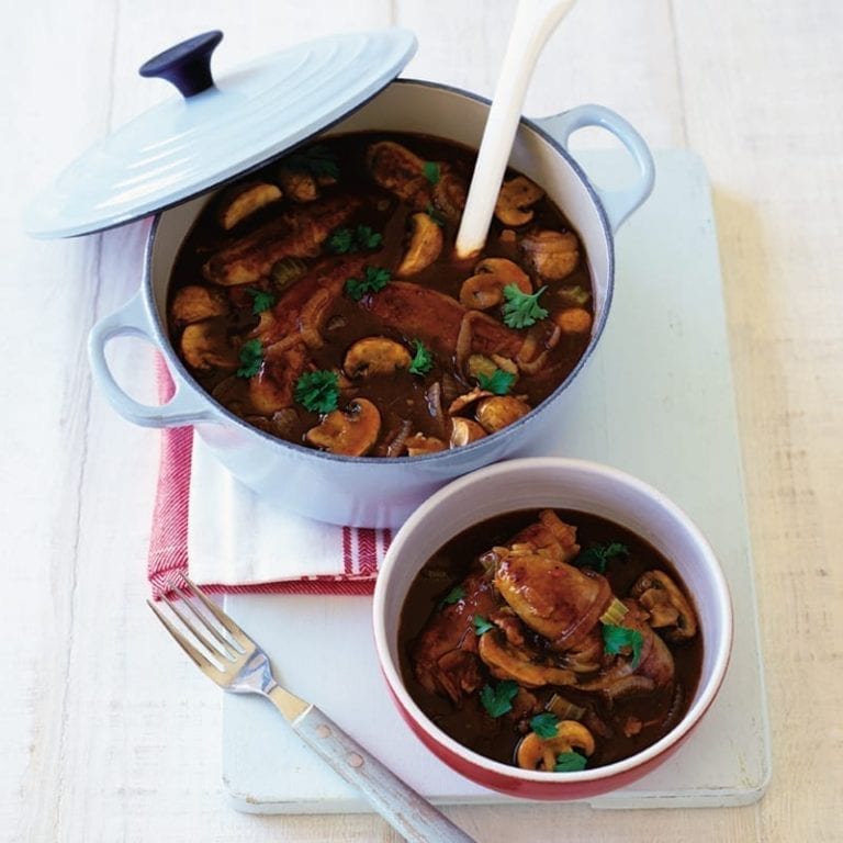 Sausage and Guinness casserole