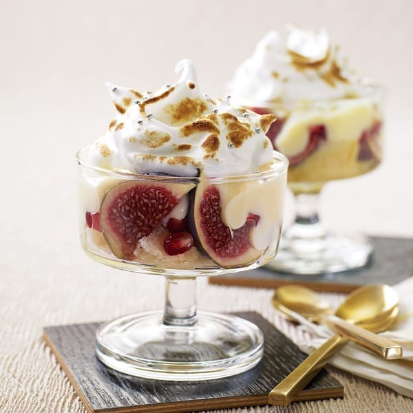 Fig and Marsala trifle with toasted meringue