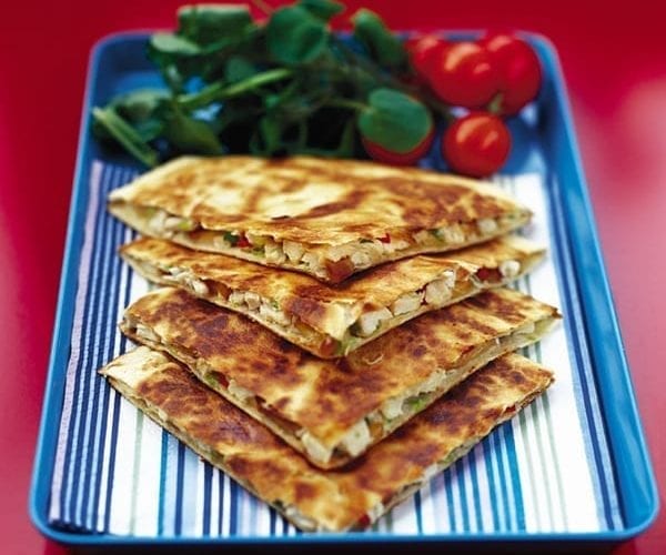 Leftover chicken quesadillas