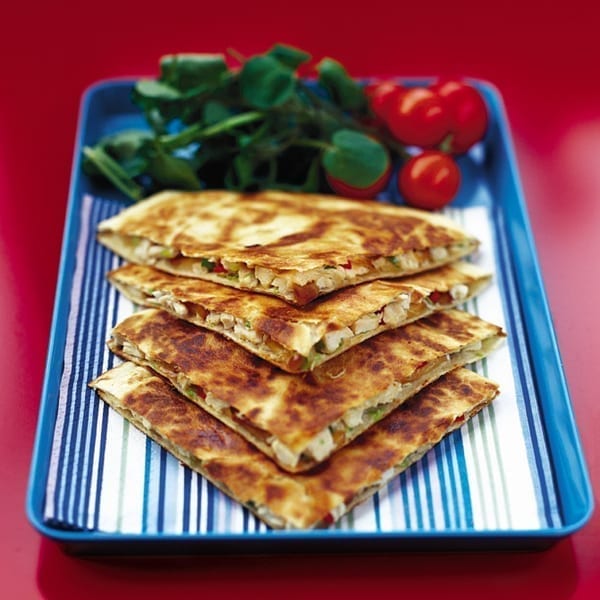 Chicken and smoked mozzarella quesadillas