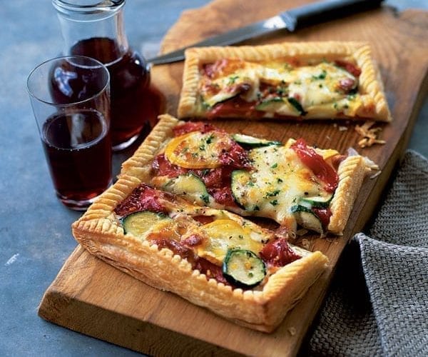 Cheese and courgette tart