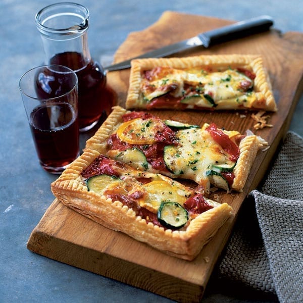 Courgette and mozzarella tart