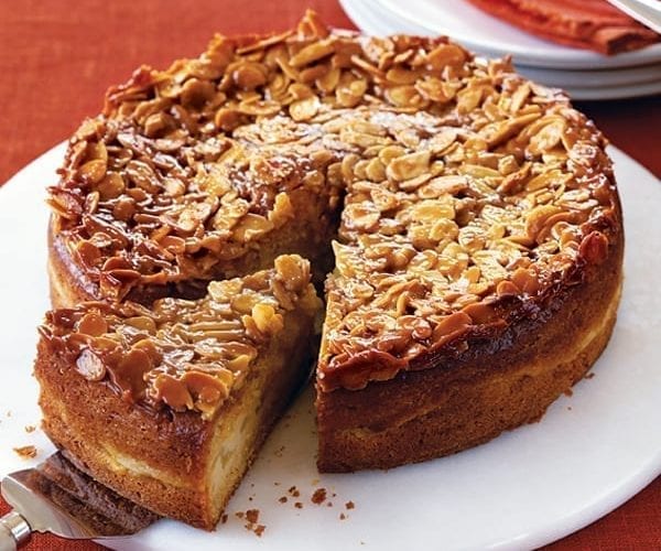 Pear and stem ginger muffin cake