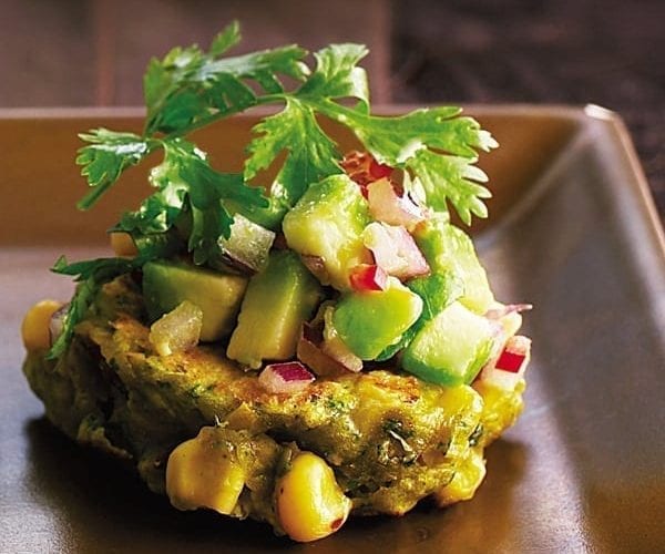 Sweetcorn fritters with sweet chilli sauce