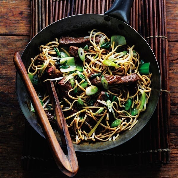 Beef and bok choi noodles