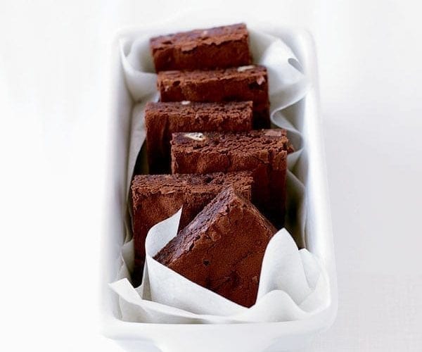 Triple-chocolate brownies