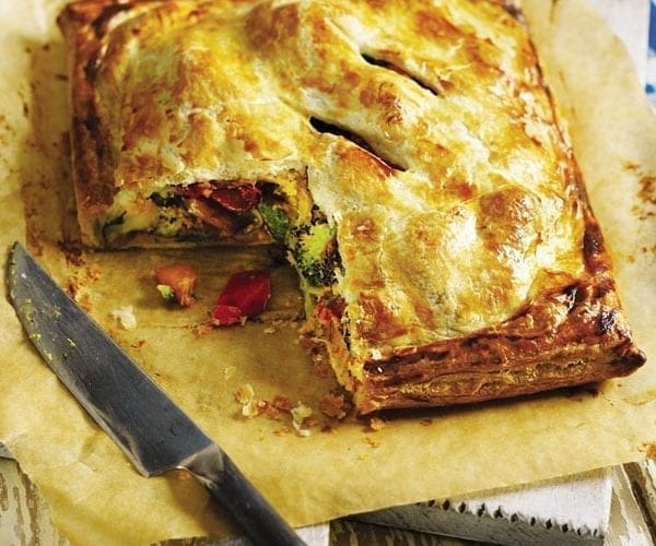 Pumpkin, kale and feta filo pies