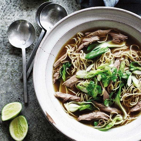 Chinese duck noodle broth