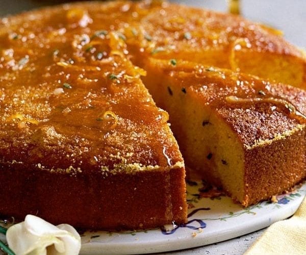 Orange and rosemary polenta cake