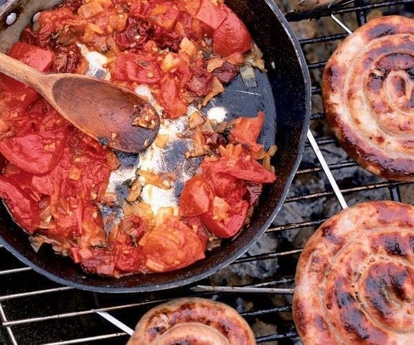 Crunchy cumberland sausage cassoulet with mixed beans