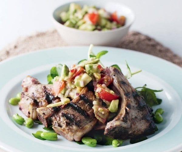 lamb chops with avocado salsa