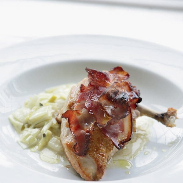 Breast of chicken with pancetta