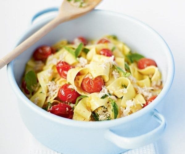 Chilli butter and crab pasta