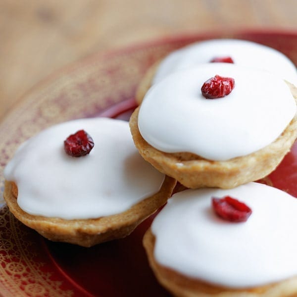 Mince pies with iced frangipane