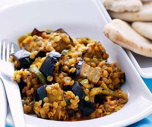 Chana dal with okra and coconut