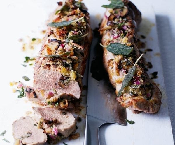 Creamy mushroom and chestnut pork with apple