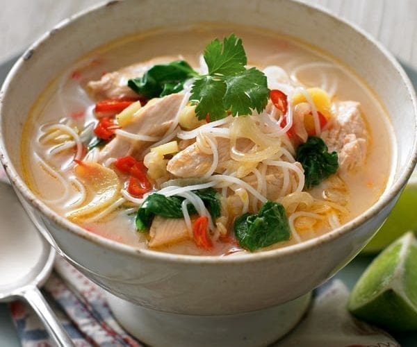 Pork and coconut curry noodle soup
