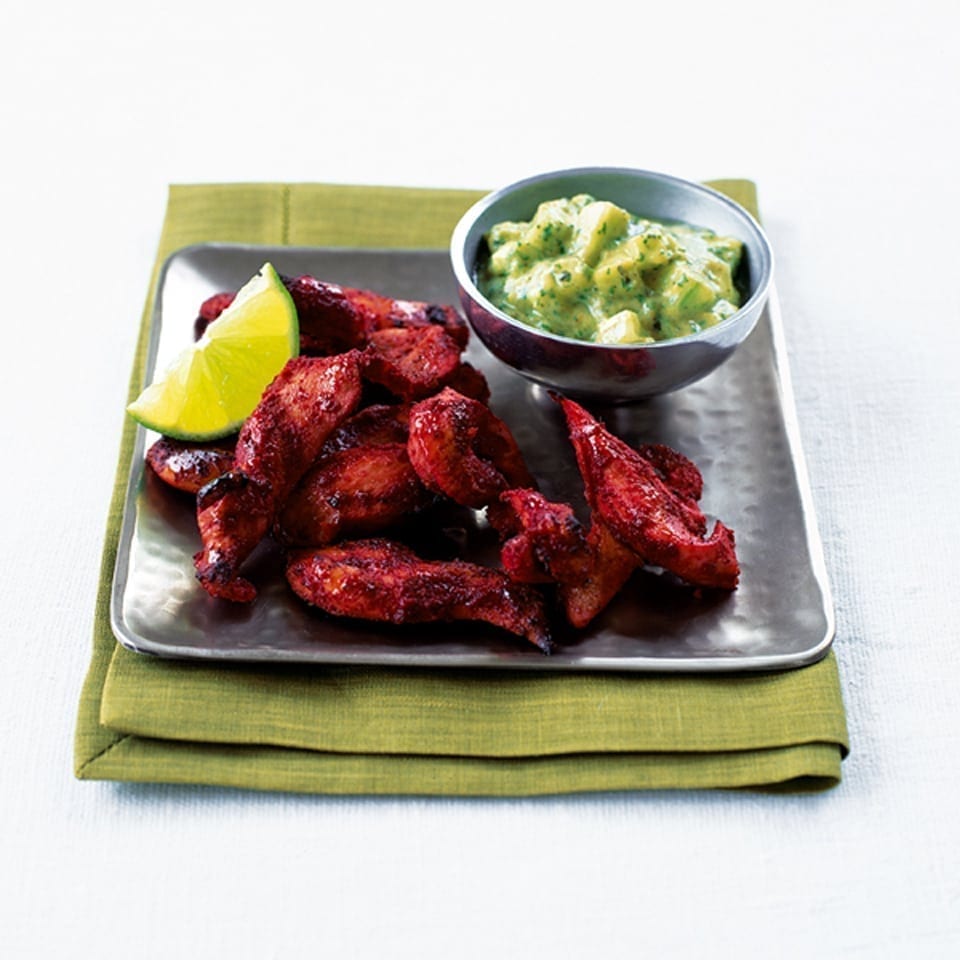 Tandoori chicken with mango raita recipe | delicious. magazine