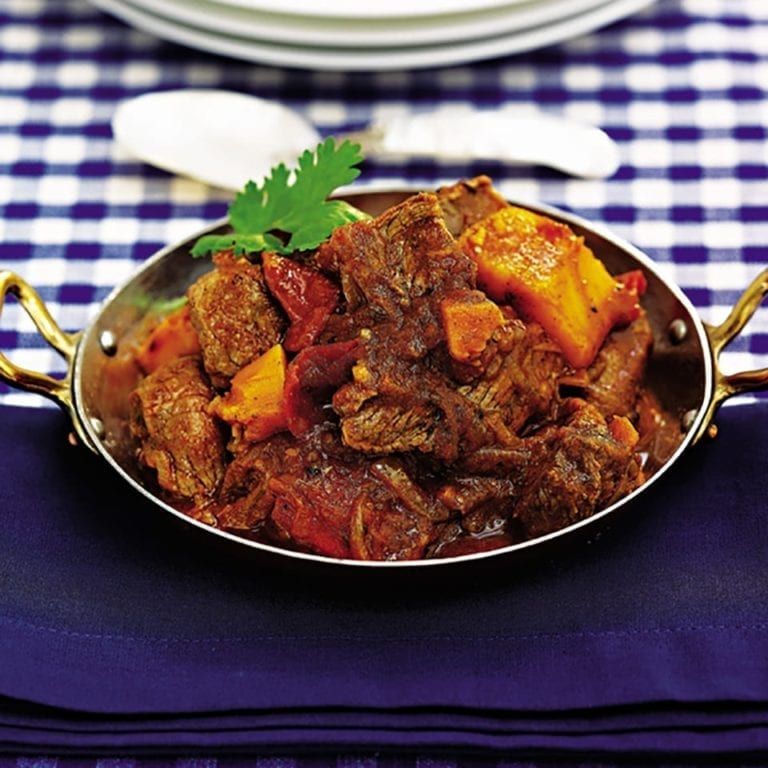 Beef balti with squash