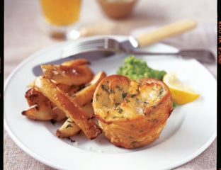 Fish Yorkshires with chunky tartare sauce