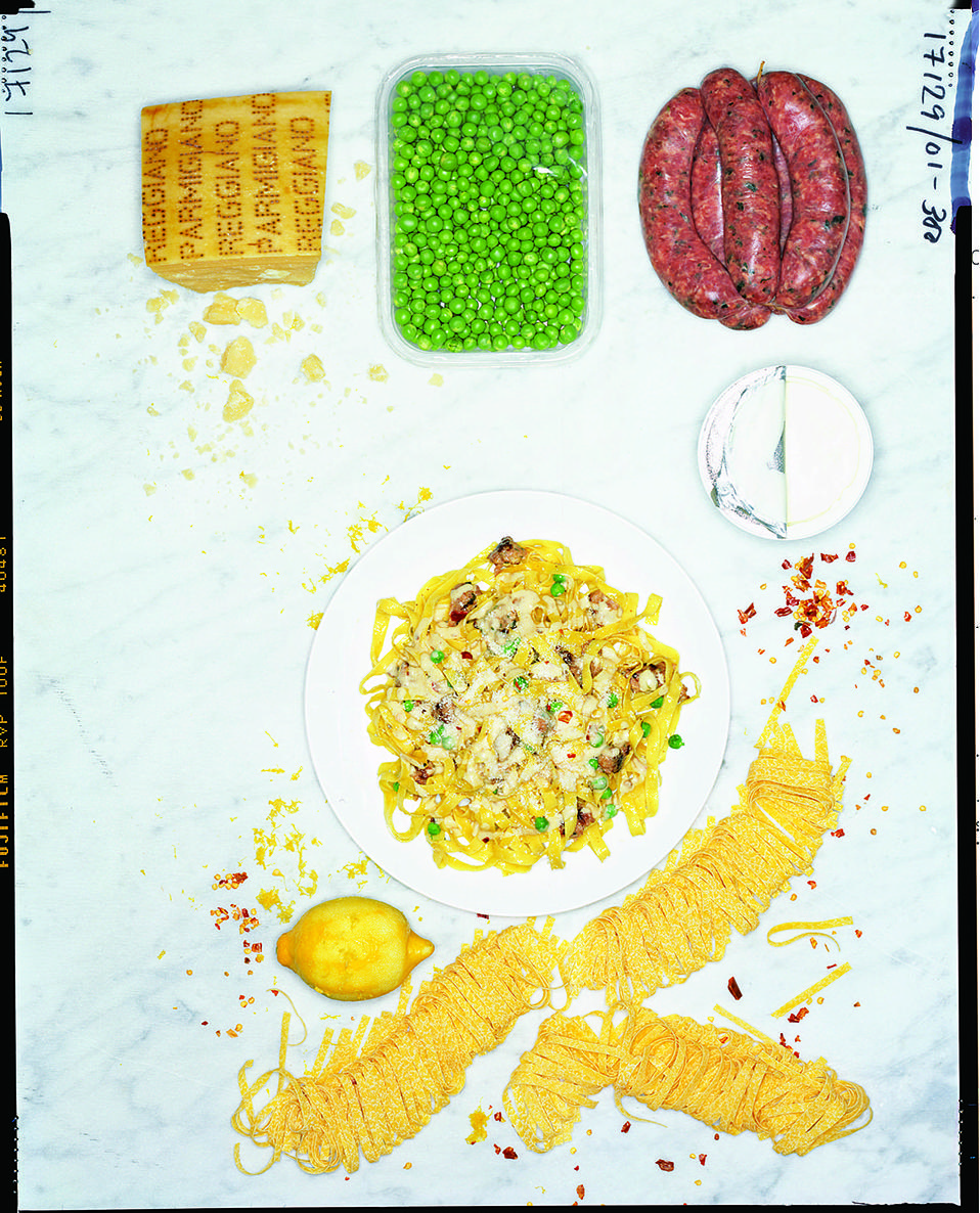 Creamy pork pasta with lemon, chilli and peas recipe | delicious. magazine