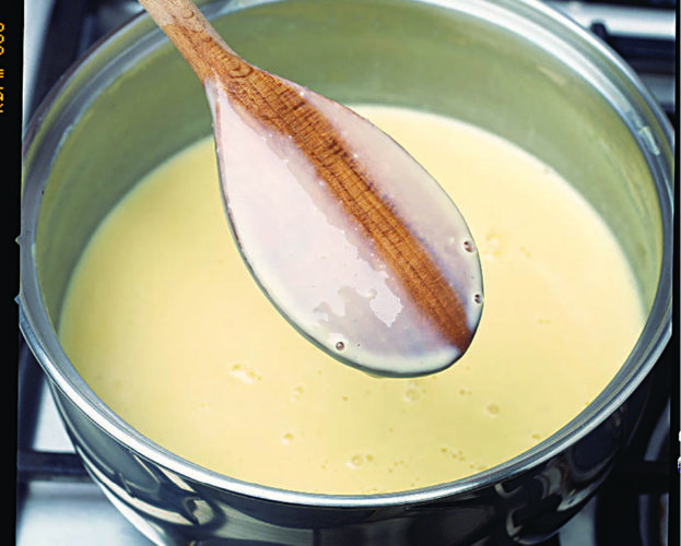 Egg custard in a pan