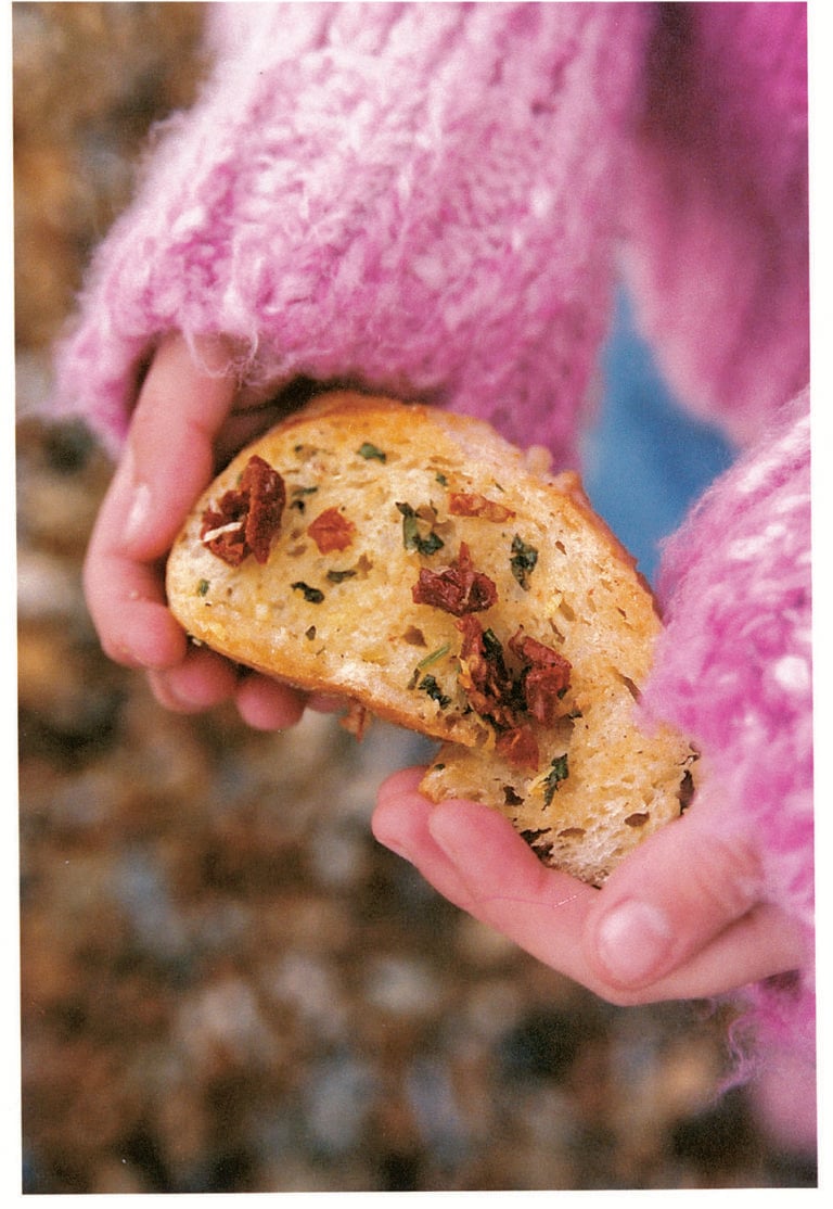 Sun-dried tomato, garlic and parsley bread