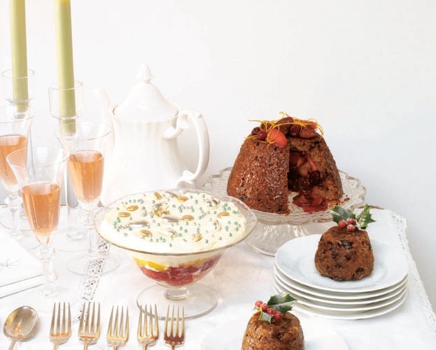 Christmas puddings on the table