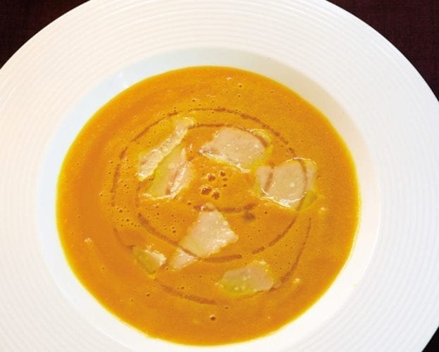 Pumpkin soup with Parmesan