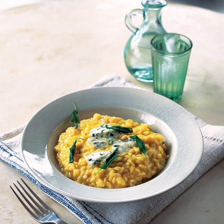 Squash and blue cheese risotto
