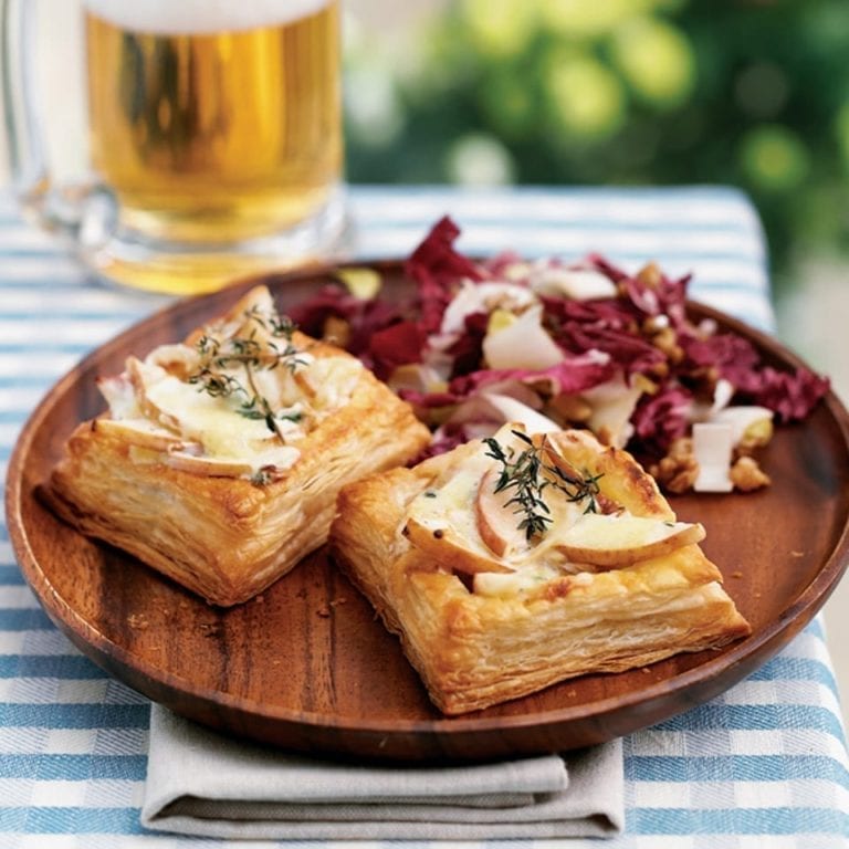 Pear and blue cheese tarts