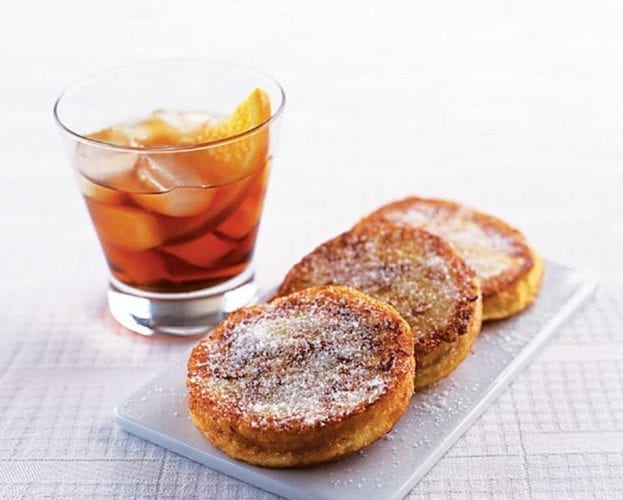 Pan-fried bread and butter pudding