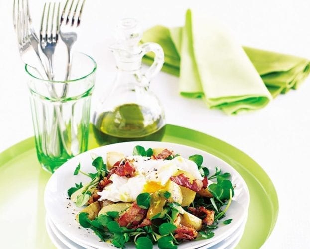 poached egg and new potato salad