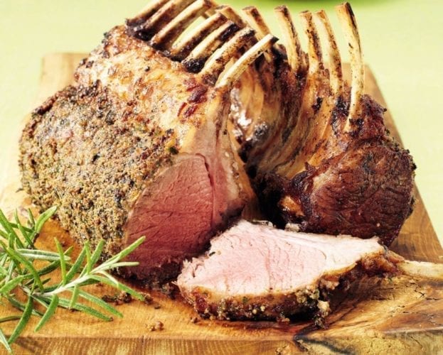 rack of lamb with olive crust