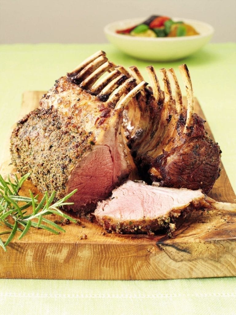 Rack of lamb with olive herb crust