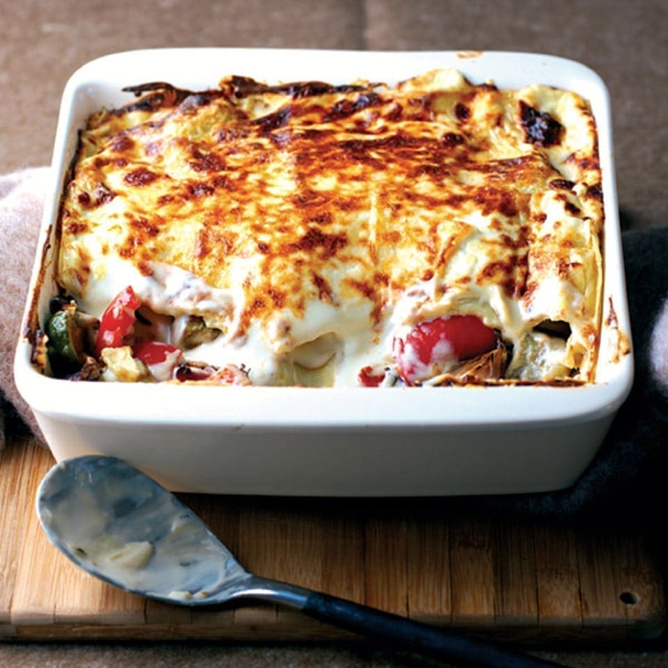 Roasted Mediterranean vegetable lasagne recipe delicious. magazine