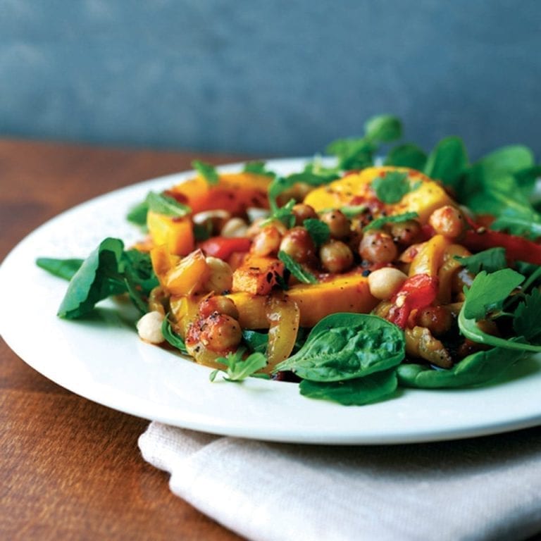 Roasted squash and pepper salad