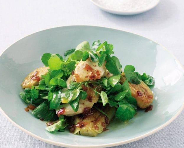 Pork schnitzel with new potatoes and fennel salad
