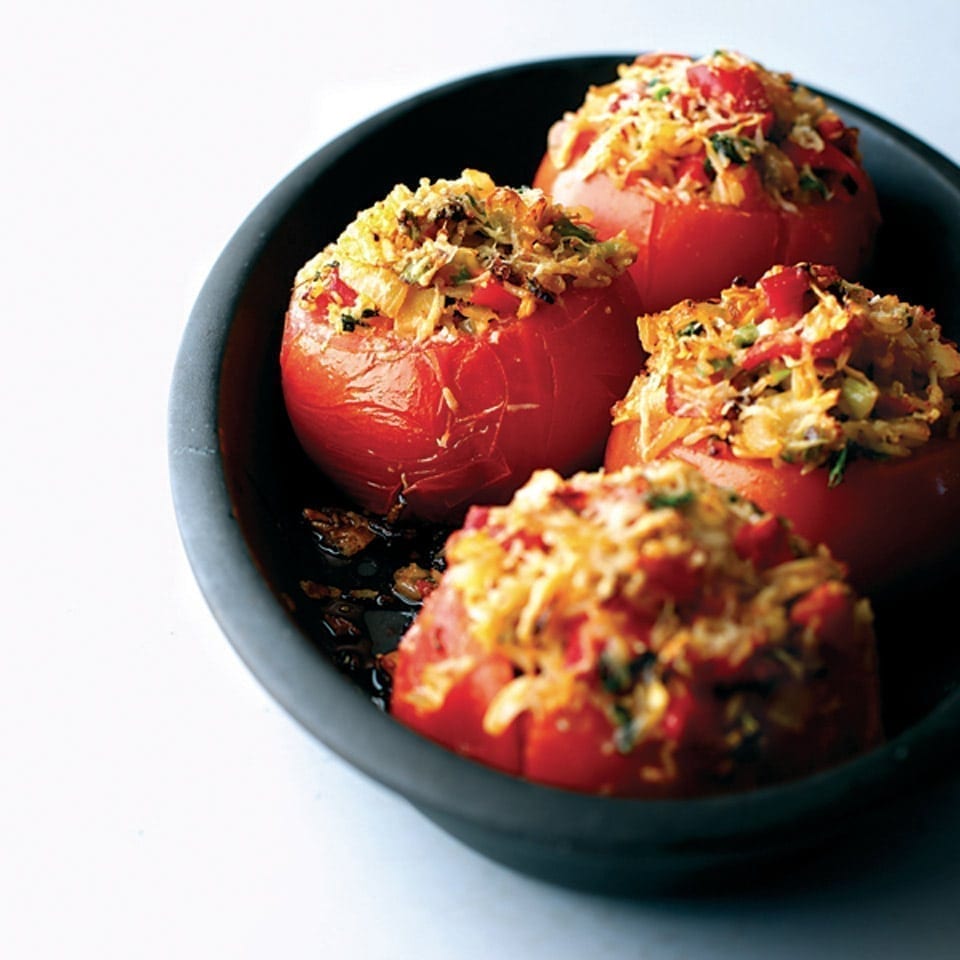 Stuffed tomatoes with almonds recipe | delicious. magazine