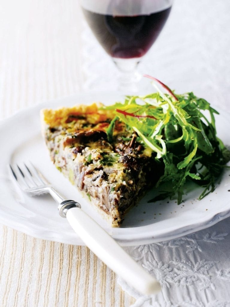 Wild mushroom, mascarpone and tarragon torte