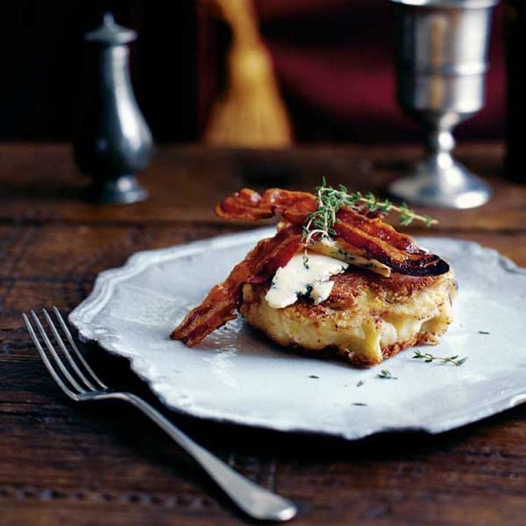 Colcannon cakes with pancetta