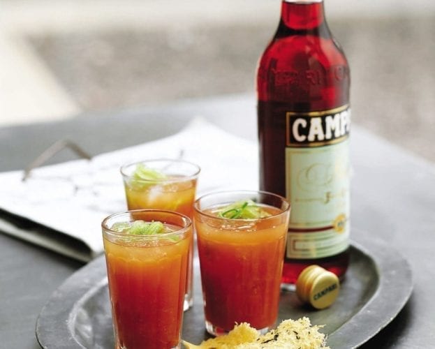 Campari and tomato cooler cocktail