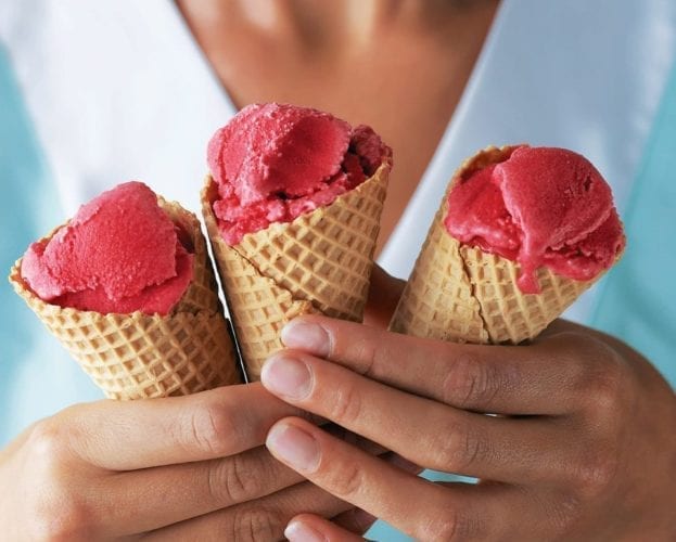 Raspberry and redcurrant sorbet